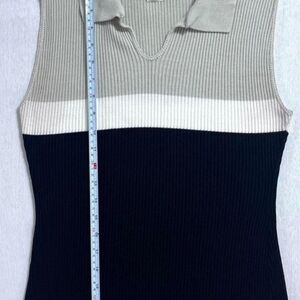 Vintage Colorblock Sweater Tank, Black White Gray